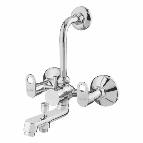 Wall Mixer Three in One with L-Bend for Overhead Shower Chrome